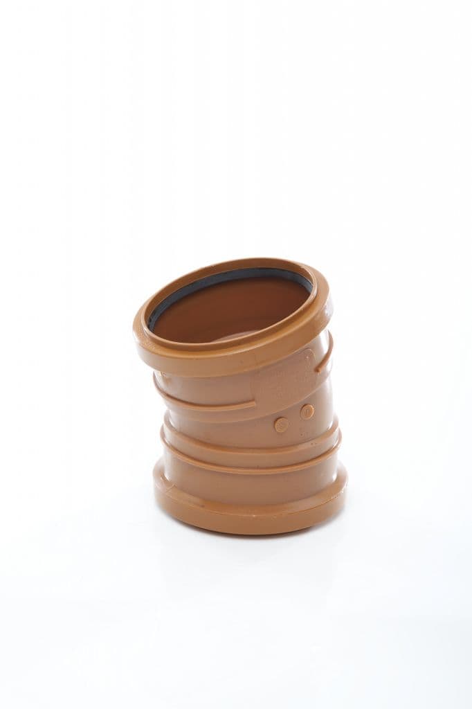 Polypipe Double Socket Bend - 15 Degrees