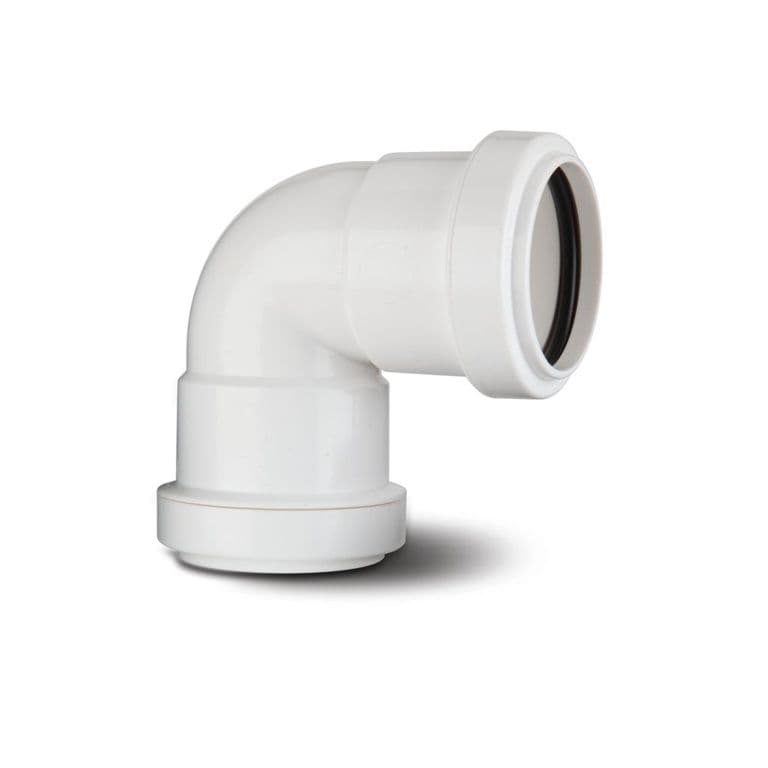 Polypipe Knuckle Bend 90 Degrees - Push Fit - 40mm White