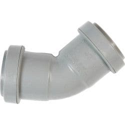 Polypipe Obtuse Bend Push Fit 45 Degrees - 40mm Black