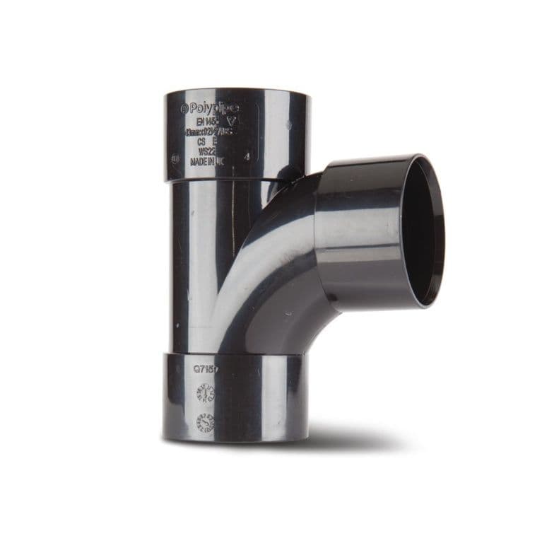 Polypipe Swept Tee 92 1/2 Degrees - 40mm Black