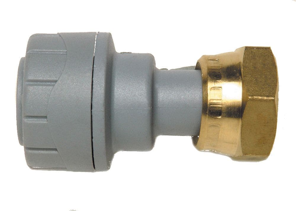 Polyplumb 15mm 1/2" Straight Tap Connector Grey - PPM715
