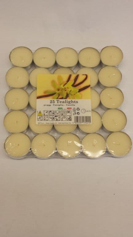 Price's Candles Tealights Pack 25 - Vanilla