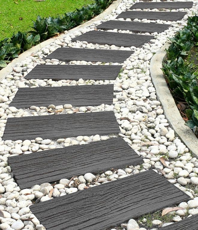 Primeur Railroad Stepping Stone Railroad Tie - Grey 2x25x60cm