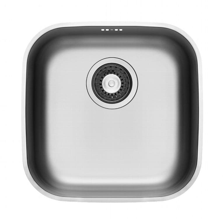 Pyramis Iris Undermount Stainless Steel Sink & Waste - 425mm x 425mm