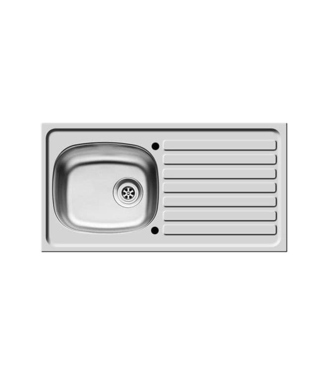 Pyramis Single Bowl Reversible Stainless Steel Sink - 940mm x 490mm