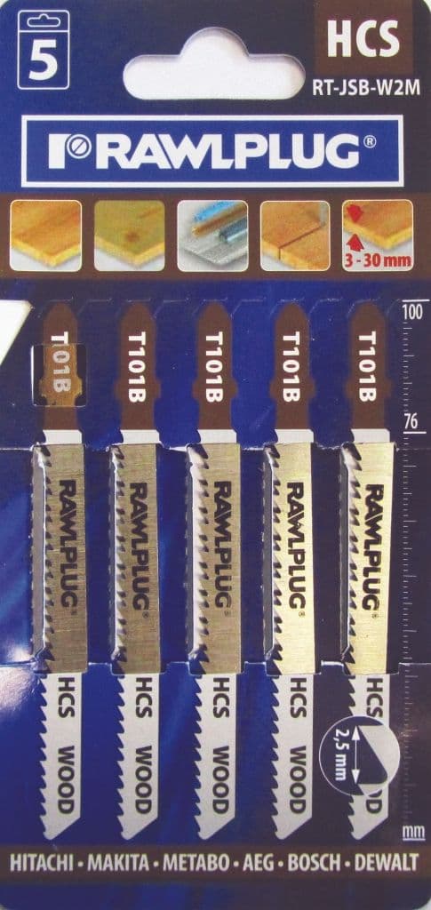 Rawlplug Jigsaw Blades For Wood - Medium Pack 5