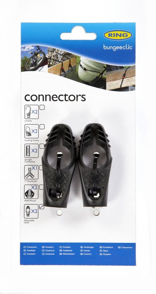 Ring Bungee Clic Adjustable Hooks - Twin Pack
