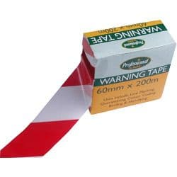 Rodo Red/White Warning Tape - 60mm x 200m