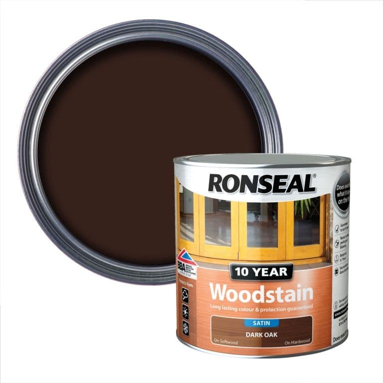 Ronseal 10 Year Woodstain Satin 2.5L - Dark Oak