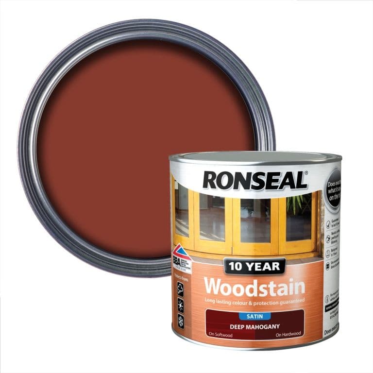 Ronseal 10 Year Woodstain Satin 2.5L - Deep Mahogany