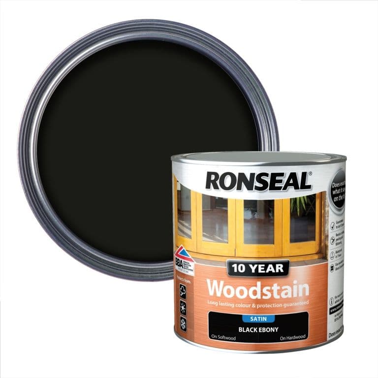 Ronseal 10 Year Woodstain Satin 2.5L - Ebony
