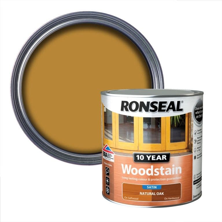 Ronseal 10 Year Woodstain Satin 2.5L - Natural Oak