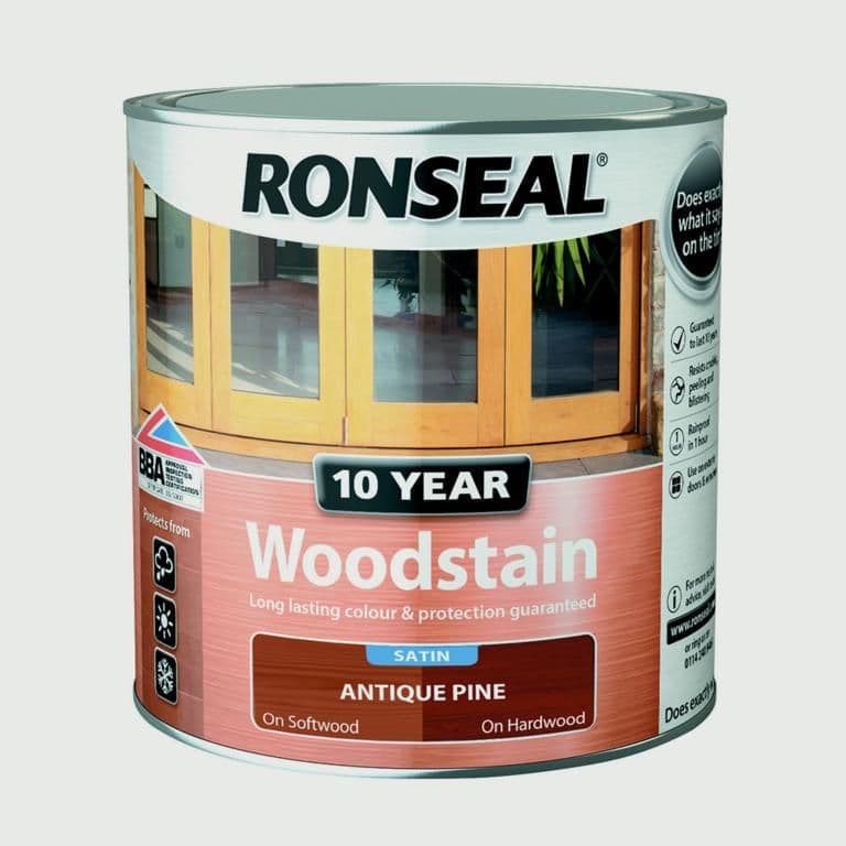 Ronseal 10 Year Woodstain Satin 750ml - Antique Pine