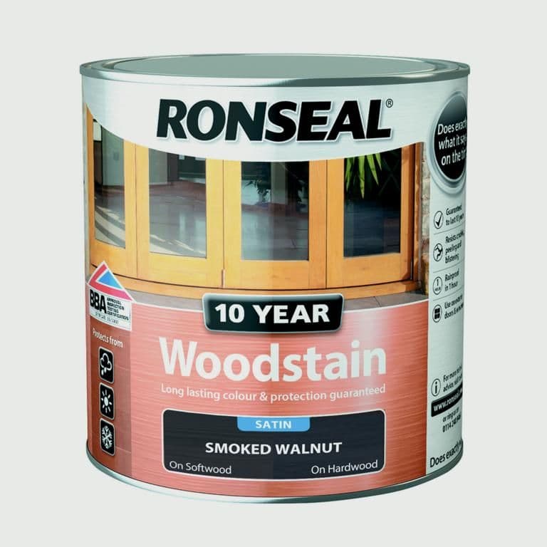 Ronseal 10 Year Woodstain Satin 750ml - Smoked Walnut