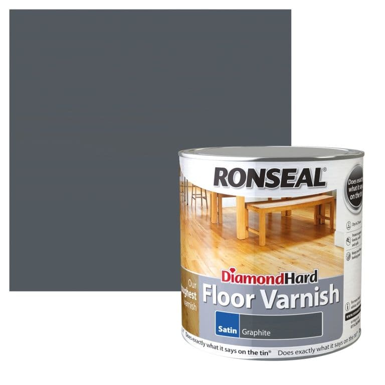 Ronseal Diamond Hard Floor Varnish 2.5L - Satin Graphite