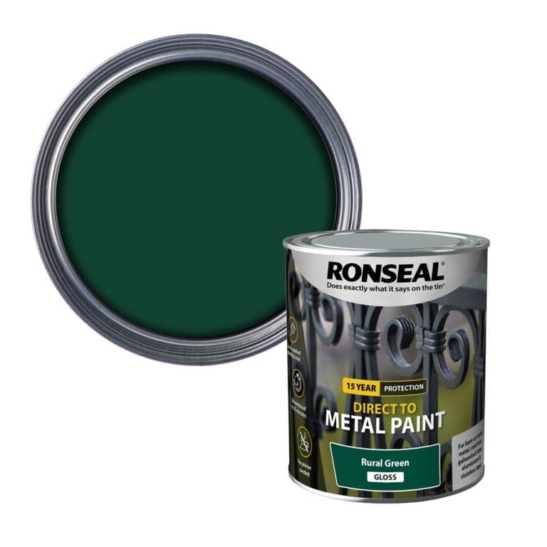 Ronseal Direct To Metal Paint 750ml - Rural Green Gloss