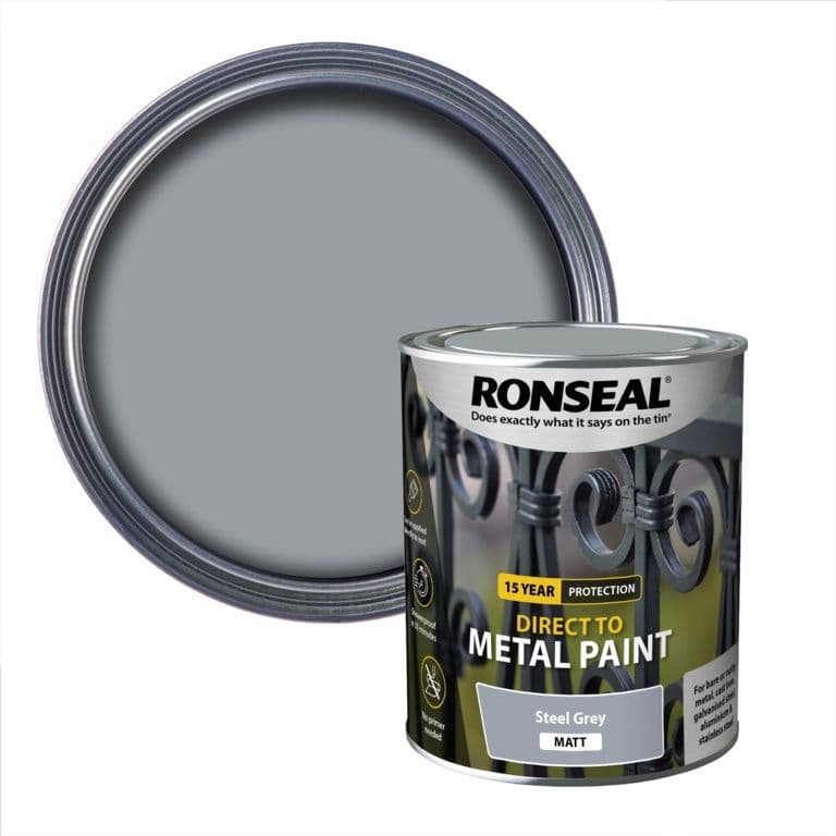 Ronseal Direct To Metal Paint 750ml - Steel Grey Matt
