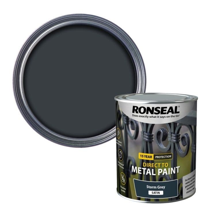 Ronseal Direct To Metal Paint 750ml - Storm Grey Satin