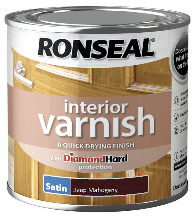 Ronseal Interior Varnish Satin 250ml - Deep Mahogany