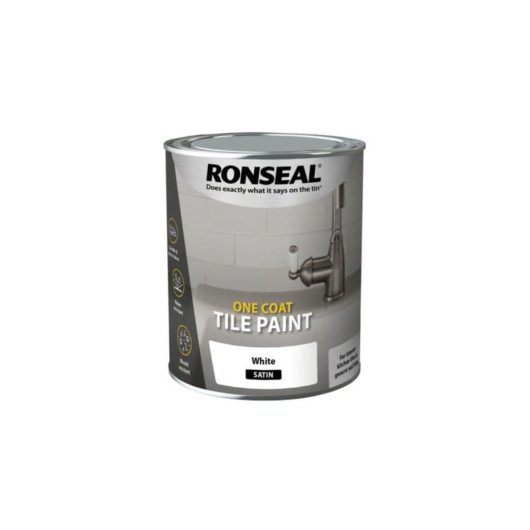 Ronseal One Coat Tile Paint 750ml - White Satin