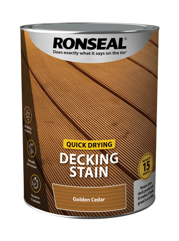 Ronseal Quick Drying Decking Stain 5L - Golden Cedar