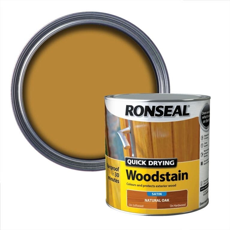 Ronseal Quick Drying Woodstain Satin 2.5L - Natural Oak