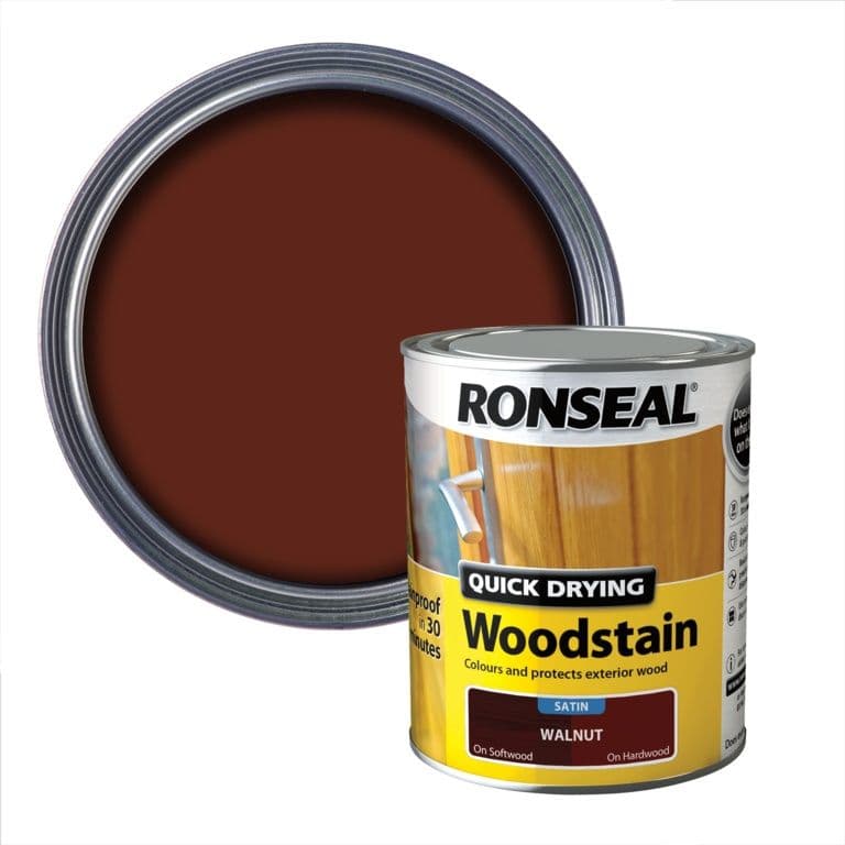 Ronseal Quick Drying Woodstain Satin 750ml - Walnut