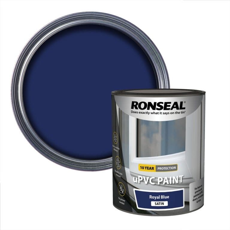 Ronseal UPVC Paint 750ml - Royal Blue Satin