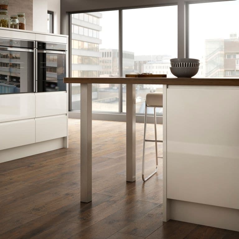 Rothley Square Worktop Leg - Brushed Nickel 870mm