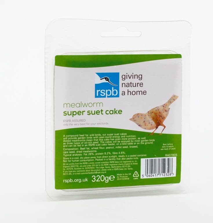 Rspb Super Suet Cake With Mealworms - 320g