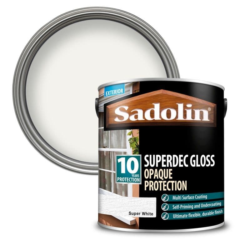 Sadolin Superdec Opaque Woodstain Gloss - Super White - 2.5L