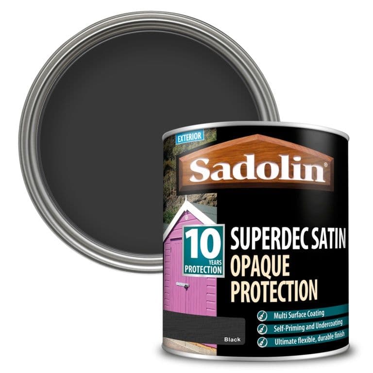 Sadolin Superdec Satin Black - 1ltr