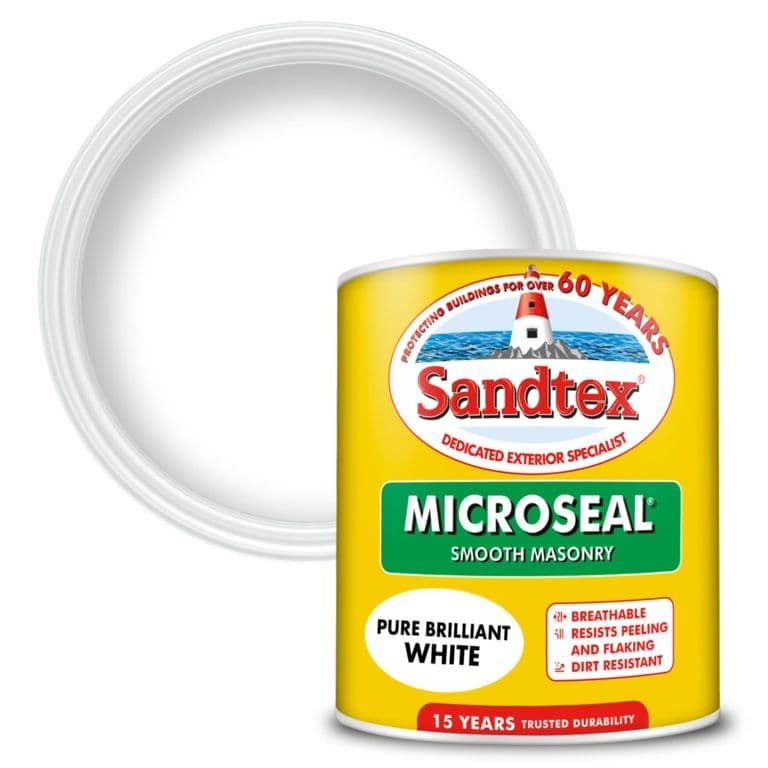 Sandtex Smooth Masonry Paint 1L - Pure Brilliant White