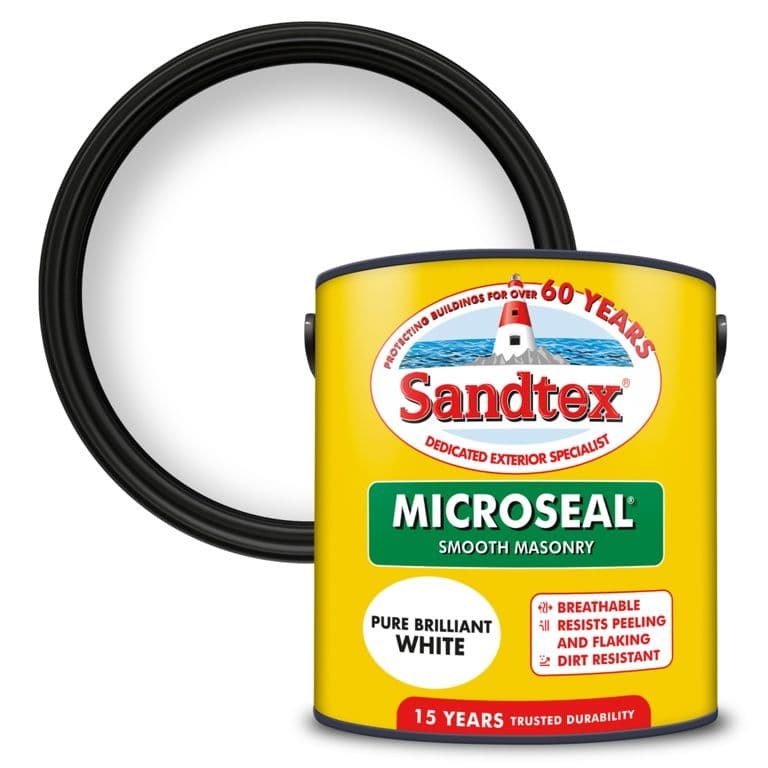Sandtex Smooth Masonry Paint 2.5L - Brilliant White