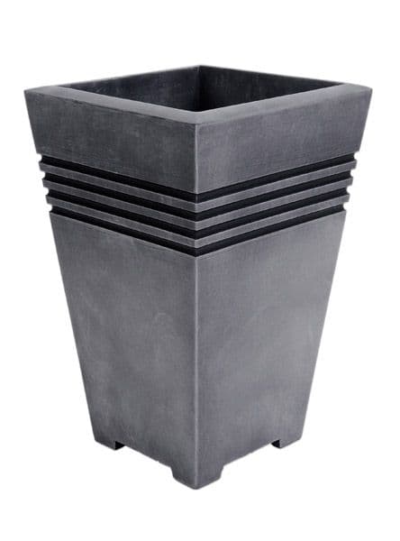 Sankey Milano Tall Square Planter - Pewter 46cm Height