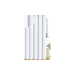 Blue Canyon Satin Stripe Design Polyester Shower Curtain - White
