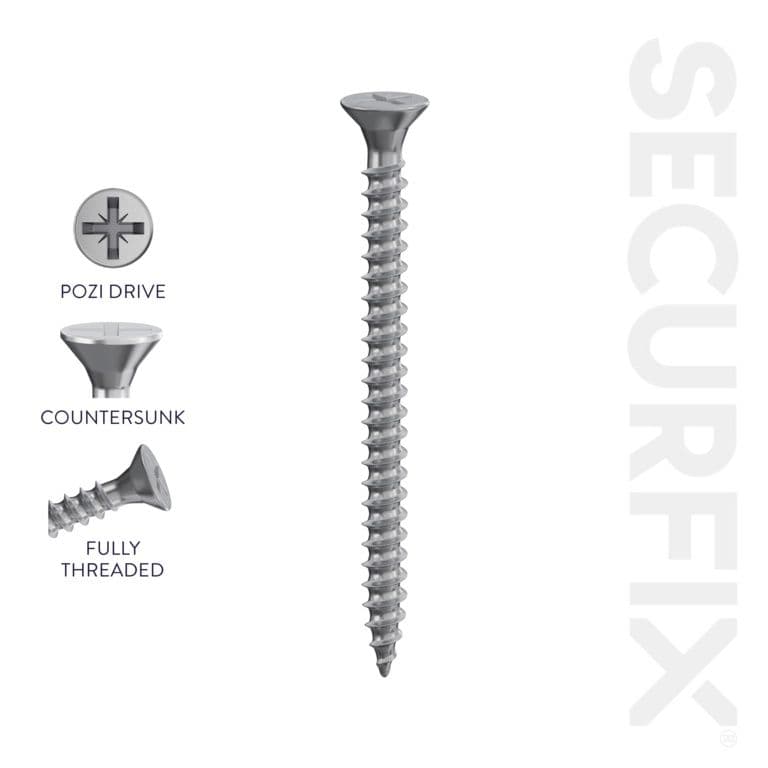 Securfix A2 Stainless Steel Multi-Purpose Screws - 8 x 1 ½" - 4.0 x 4.0mm | Pack 200