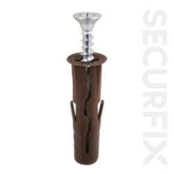 Securfix Heavy Duty Wall Plugs Brown W.Screws - 20 Pack
