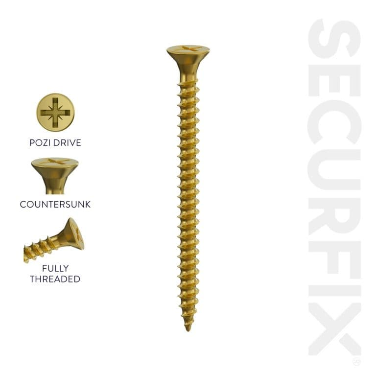 Securfix Multi-Purpose Screws - 8 x 2 1/2"-4.0 x 60mm | Pack of 200