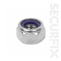 Securfix Nylon Locking Nut Zinc Plated M10 - 100 Pack