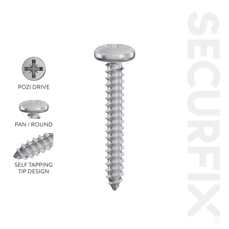 Securfix Self Tapping Screws - 8 x 1"-4.0 x 25mm | Pack of 200