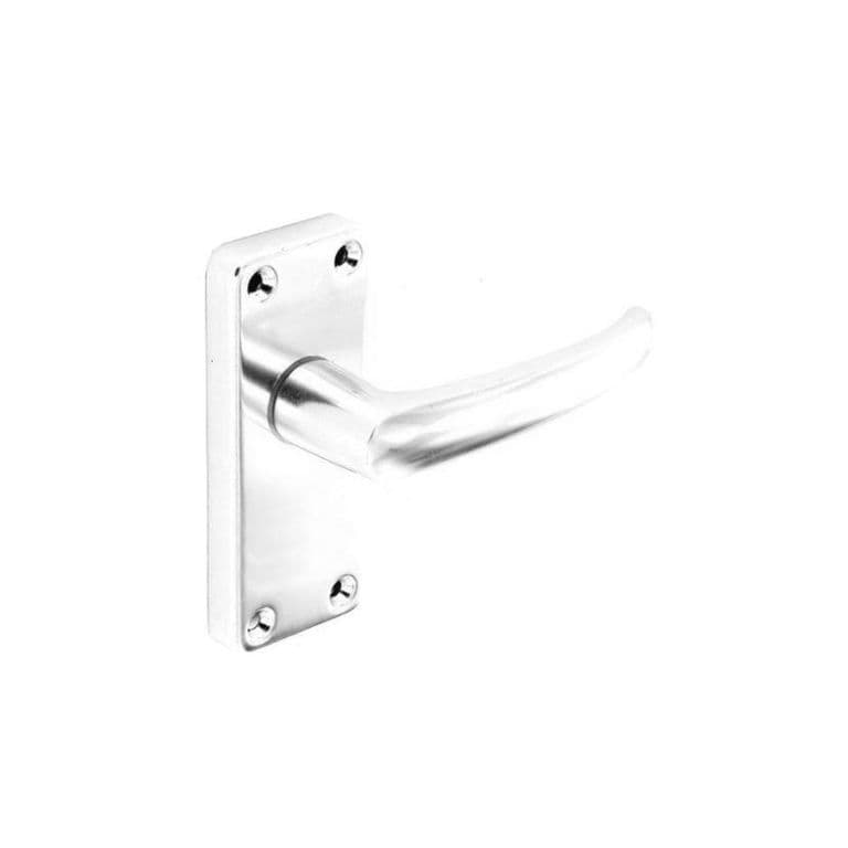 Securit Aluminium Latch Handles Bright (Pair) - 85mm