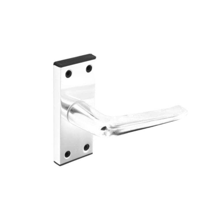 Securit Aluminium Latch Handles Bright Silver (Pair) - 100mm