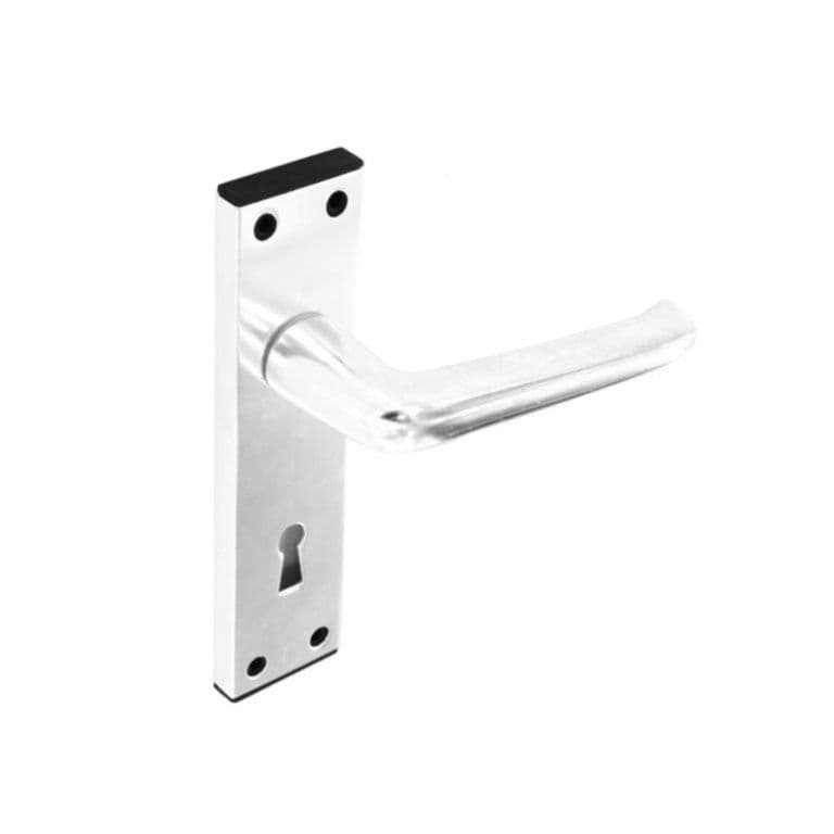 Securit Aluminium Lock Handles Bright (Pair) - 150mm Metal + Plastic