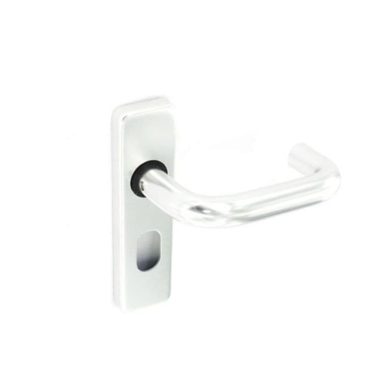 Securit Aluminium Oval Lock Handles Polished (Pair) - 150mm
