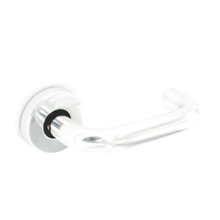 Securit Aluminium Rose Latch Handles Polished (Pair) - 50mm