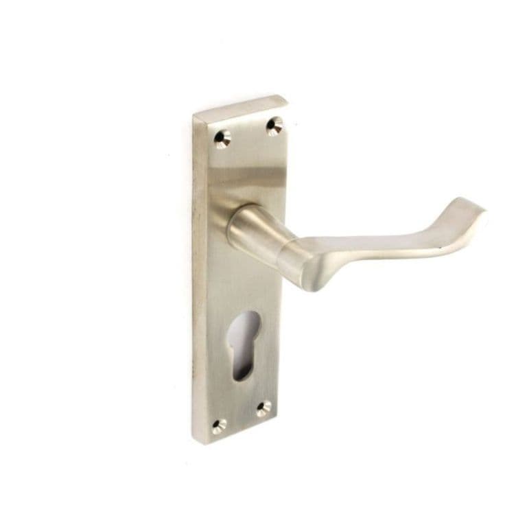 Securit BN Scroll Euro Lock Handles 48mm C/C (Pair) - 150mm