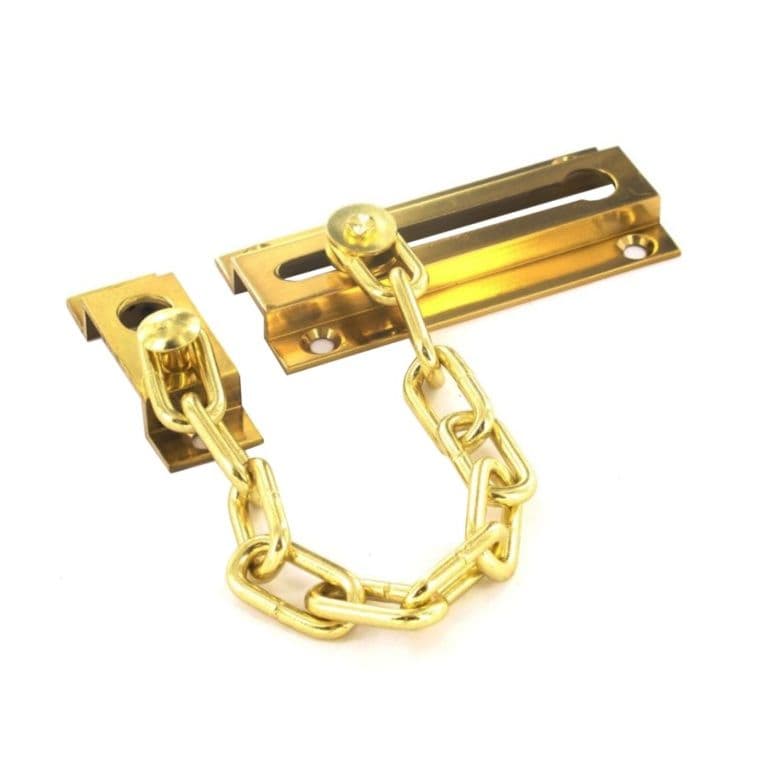 Securit Brass Door Chain - 80mm Polished