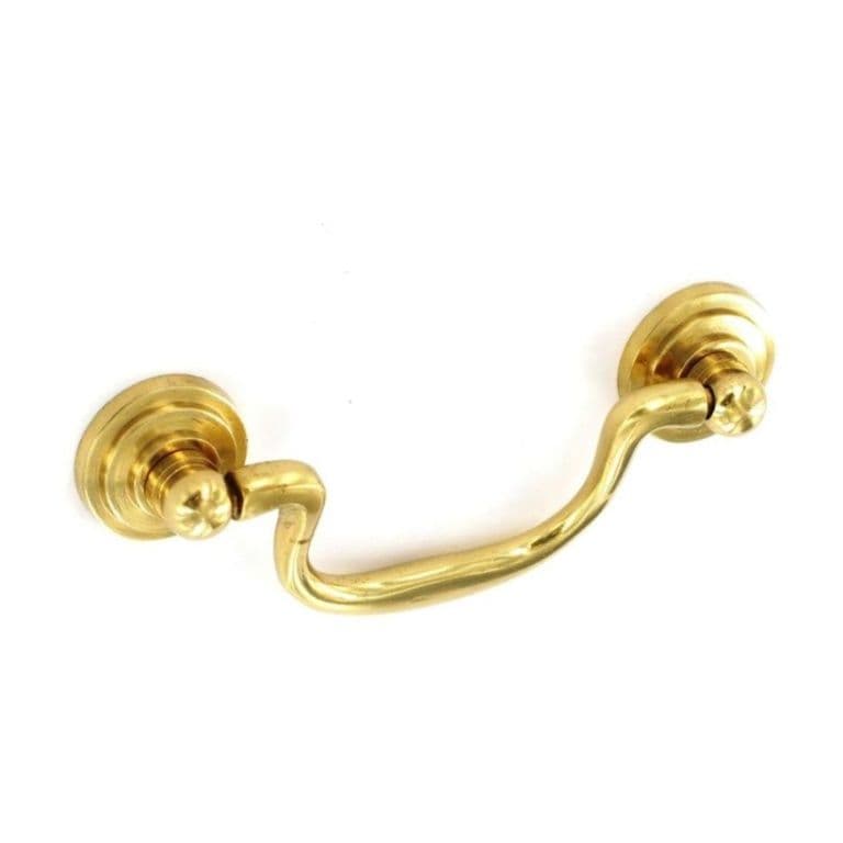 Securit Brass Drop Handle Rear Fix - 63mm