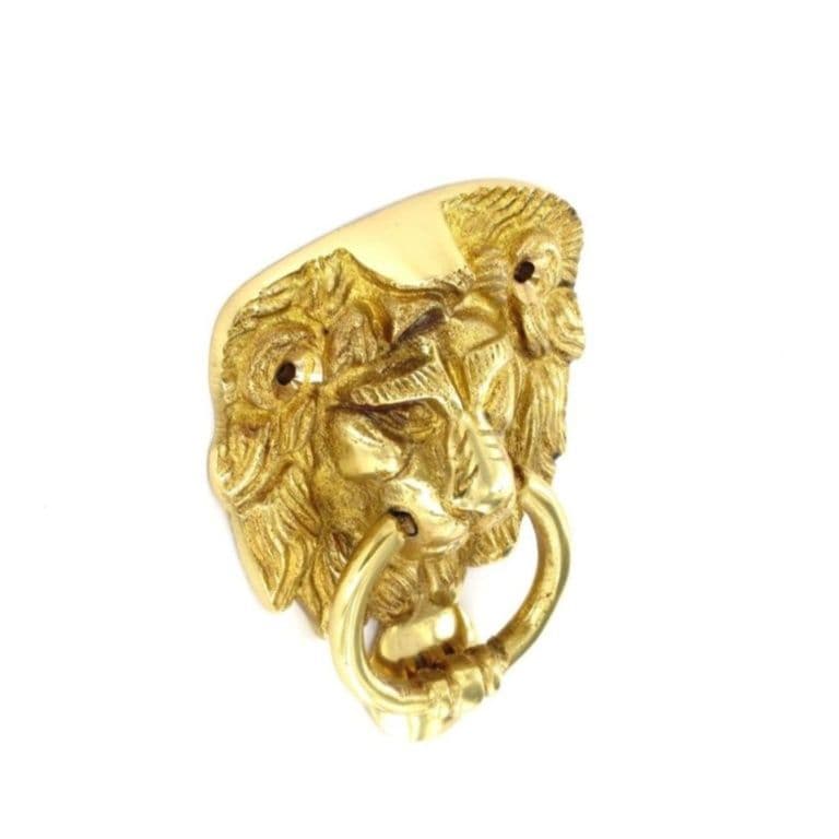 Securit Brass lion head knocker face fix - 100mm, Pack of 5 - only available by special order